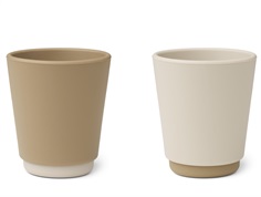Liewood oat/sandy mix silicone cup Rachel (2-pack)